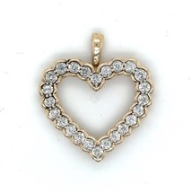 Diamond Heart Pendant REAL Solid 10k Yellow Gold 2.9g - £3,837.37 GBP