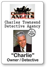 Charles Townsend Charlie&#39;s Angels Magnet Fastener Name Badge Tag Halloween Costu - £13.36 GBP