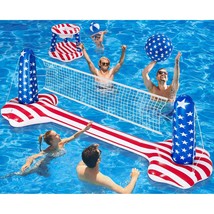 10.4&#39; Pool Volleyball Set - Upgraded Inground Pool Volleyball Net &amp; Basketball H - £58.52 GBP