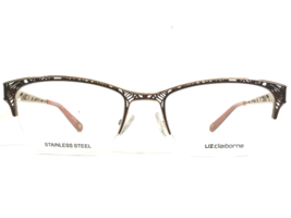 Liz Claiborne Eyeglasses Frames L645 09Q Brown Gold Cut Out Cat Eye 51-18-130 - £40.93 GBP