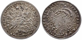 Old Silver Coin Hungary Showtaler St Saint George Dragon Tempestate Securitas - £215.65 GBP