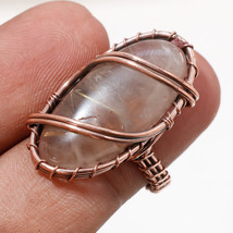 Golden Rutile Gemstone Fashion Ethnic Copper Wire Wrap Ring Jewelry 6.25&quot; SA 480 - £5.96 GBP