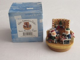 Our America Gift Original Candle Toppers Santa&#39;s Workshop Toys Elves Books Canes - £11.03 GBP