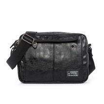 Double Zipper Shoulder Bags Men High Capacity Travel Bags Men PU Leather Men&#39;s S - £31.36 GBP