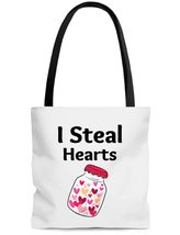 I Steal Hearts Tote Bag, Valentine Tote bag, Funny Sayings Tote Bag - £19.42 GBP