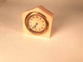 Vintage German Alarm Clock, Onyx Case, Nice Looking, Running - $25.87