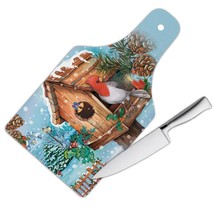 Bird House Cardinal Snow : Gift Cutting Board Christmas Bird Grieving Lost Loved - £22.55 GBP