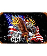Historic Route 66-Eagle  Motorcycle  Metal Sign - $39.95