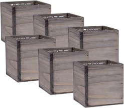 Wood Planter Box 4 Inch Square, Rustic Natural, Plastic Liner,, Rustic Natural - £36.07 GBP