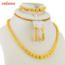 Hot Selling  Bead Necklace Earrings Bracelet Set Jewelry Ball For Women Gold Col - £16.96 GBP