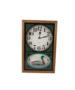 Vintage 70s Mid Century Modern MCM Wood Glass Duck Hanging Wall Clock Bo... - £101.19 GBP