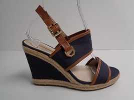 Louise et Cie Size 9.5 M REBEKAH Navy Leather Fabric Sandals New Womens Shoes - £86.25 GBP