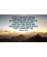 POPULAR BIBLE VERSE SCRIPTURE PSALM &quot;EVEN THOUGH I WALK THROUGH THE...&quot; ... - $162.55 MXN