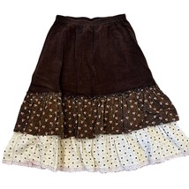 Equestrian Club Gymboree Outlet Vintage Corduroy Brown Long Skirt 7 - £11.32 GBP