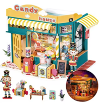 Robotime Rolife Rainbow Candy House - DIY Miniature Dollhouse with LED Light - £42.45 GBP