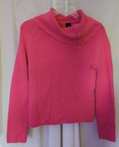 Women&#39;s Gap Pink Pullover Sweater Size Medium Long Sleeve Thick Turtlene... - $281.37 MXN