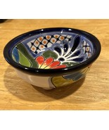 Mexican Talavera Small Pottery 3 Footed Trinket Bowl Floral Lead Free - $22.23 CAD
