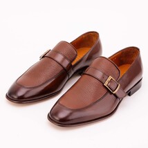 The Marquez Tan Baby Buffalo & Deer Leather Loafer Men Shoe image 4