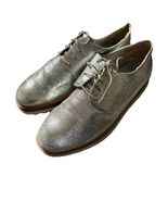 Treasure &amp; Bond Shoes 7 1/2 Womens Silver Metallic Derby Platform Leathe... - $28.22