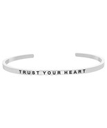 Jewelry Trends Stainless Steel TRUST YOUR HEART Message Bangle Stacking ... - $37.14 CAD