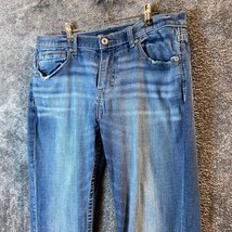 BKE Tyler Jeans Mens 36W 28L 36x28 Medium Wash Straight Leg Distressed Stretch - £17.76 GBP