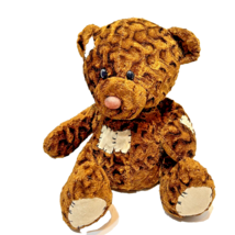 Vintage Brown Plush Bear Patches Get Well Stuffed Animal 13&quot; Lovey - £9.17 GBP