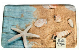 Starfish Shells Memory Foam Bath Mat 18x30&quot; Beach Summer Home Tropical N... - £35.51 GBP