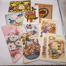 Vintage Greeting Used But Great Graphic card lot 10 Crafts DIY easter th... - £12.10 GBP