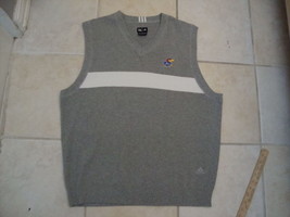 Kansas Jayhawks Gray Adidas Sweater Vest Sz L - £17.39 GBP