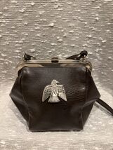 Barganza Vtg 70s Genuine Leather Crossbody Small bag Boho Hippie Thunder... - $49.50