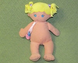 Walmart Plush Baby Girl Doll w/ Pacifier Binky Stuffed 12&quot; Yellow Hair Blue Eyes - £8.93 GBP