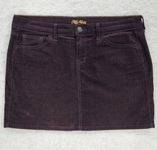 Old Navy Corduroy Skirt Straight Pencil Mini Womens 8 Regular Dark Plum Pockets - £9.83 GBP