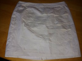 The Limited Ladies White Straight SKIRT-14-COTTON/SPANDEX-LINED-WORN 1-RUFFLES - £8.84 GBP