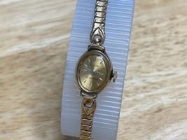 Vintage Elgin Lady 17J 10k RGP GF Band Swiss Cocktail Hand-Wind Mechanical Watch - £30.55 GBP