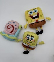 2 Sponge Bobs And Gary Plush Rattle And Crinkle 4” &amp; 6” Baby Toys - $9.49