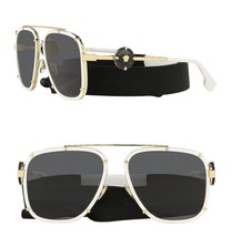 VERSACE Icon Medusa White Gold Sport Neoprene String Sunglasses VE2233 2233 - £265.96 GBP