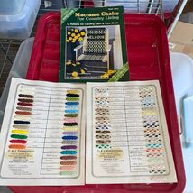 2 Vintage Macrame Polypropylene Samples + Book Decor Collection: Chairs ... - $34.65