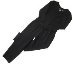 NWT Madewell Sloan Jumper in Black Belted Crepe Tapered Easy Fit Crop Jumpsuit 6 - £56.07 GBP