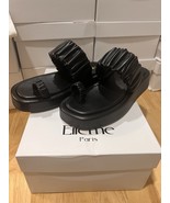 37 ELLEME Amor Platform Slides  Elleme Black  Leather Size 6.5 BNIB - $271.35 CAD