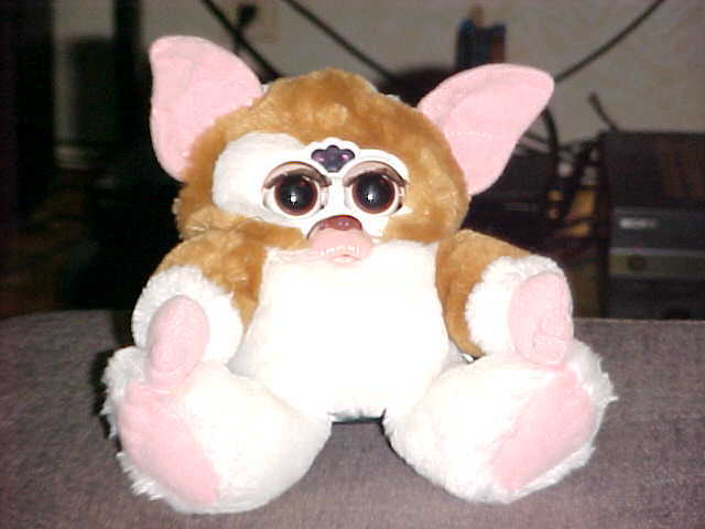 Furby Tiger Electronics (1998) Interactive Talking Toy - (Gray & White w/  Pink Ears & Orange Feet)