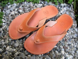Men&#39;s Handmade Greek Leather Flip Flop Sandals - £35.38 GBP+
