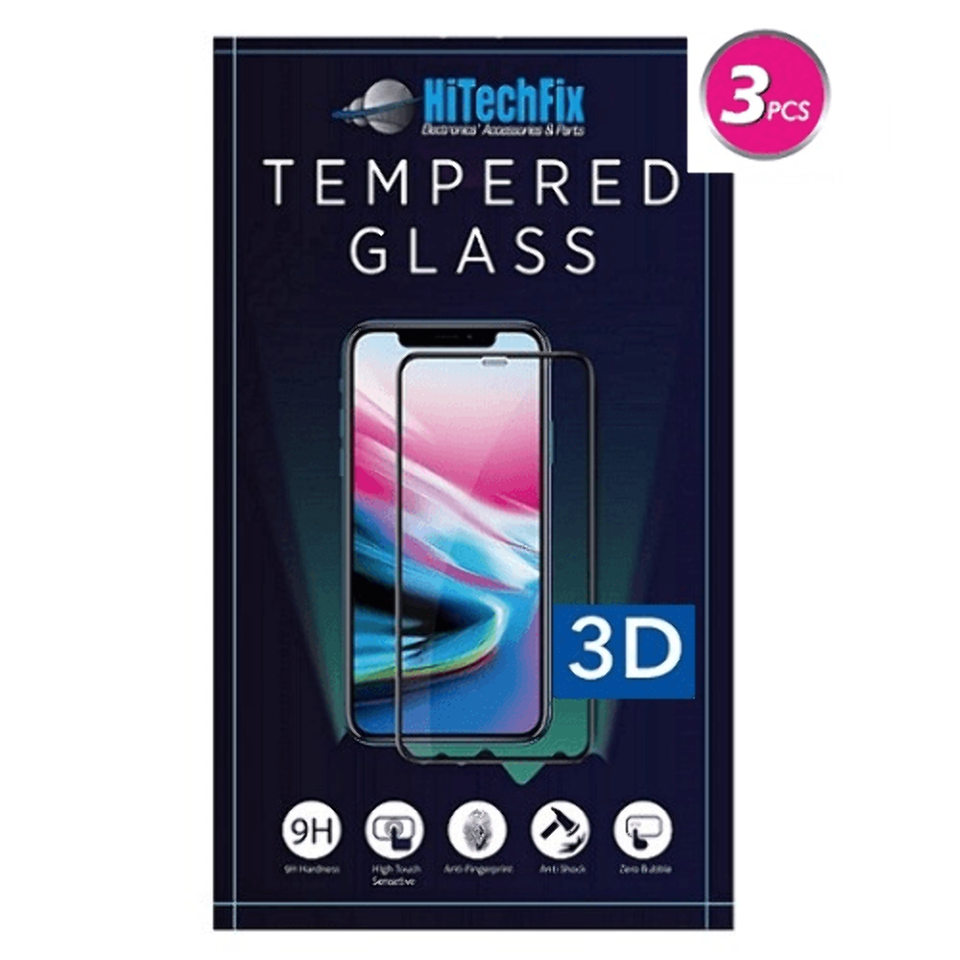 Primary image for 3pcs HiTechFix High-End 3D Tempered Glass Protector for iPhone 13 Pro Max 6.7"