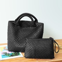 Fashion Women&#39;s Woven Handbag Large Capacity Composite Bag Female Travel Tote La - £93.29 GBP