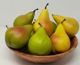 Artificial Pears 4&quot; Yellow/Green Faux Fake Fruit Prop Decorative Plastic Lot 10 - £14.76 GBP