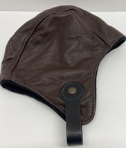 Stone Lake Brown Leather Aviator Biker Skull Hat Cap Mens XL - $50.49