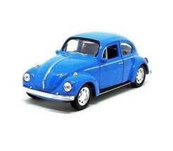 VOLKSWAGEN BEETLE (HARD TOP) BLUE WELLY 1:38 MODELLINO DA COLLEZIONE AUT... - $615.30 MXN