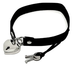 Padlock Collar Choker Necklace Collar for Women Men Heart With Keys Punk Gothic - £4.55 GBP