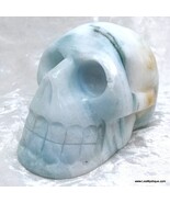 Large Blue Aragonite Crystal Skull Divination Spiritual Realm Vintage Ha... - $495.00