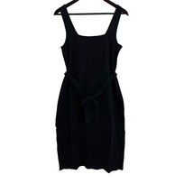 Gap Black Knit Sleeveless Dress Belted Midi Size Small New - £22.36 GBP
