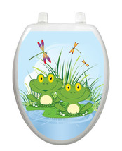 Toilet Tattoos Floating Frogs Lid Cover Vinyl  Tree Frogs Removable - £17.30 GBP